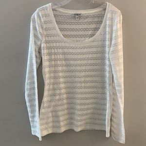 Express White Long Sleeve Shirt See thru